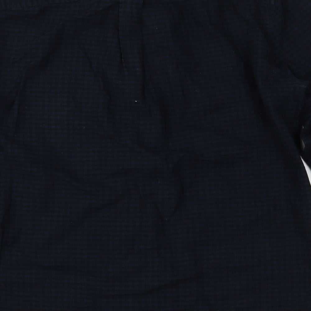 H&M Mens Blue Check   Button-Up Size S