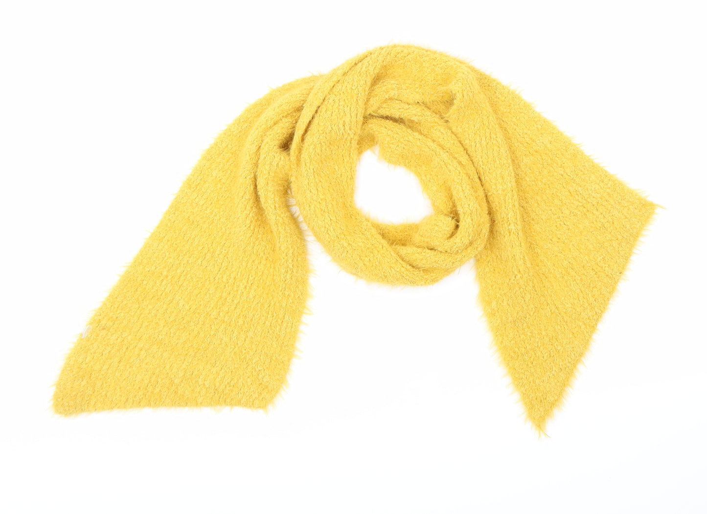 Preworn Womens Yellow    Scarf   - Fluffy
