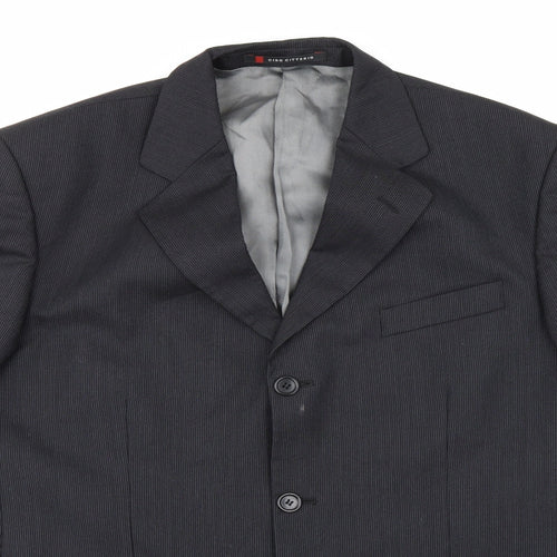 Ciro Citterio Mens Black Striped  Jacket Suit Jacket Size 40