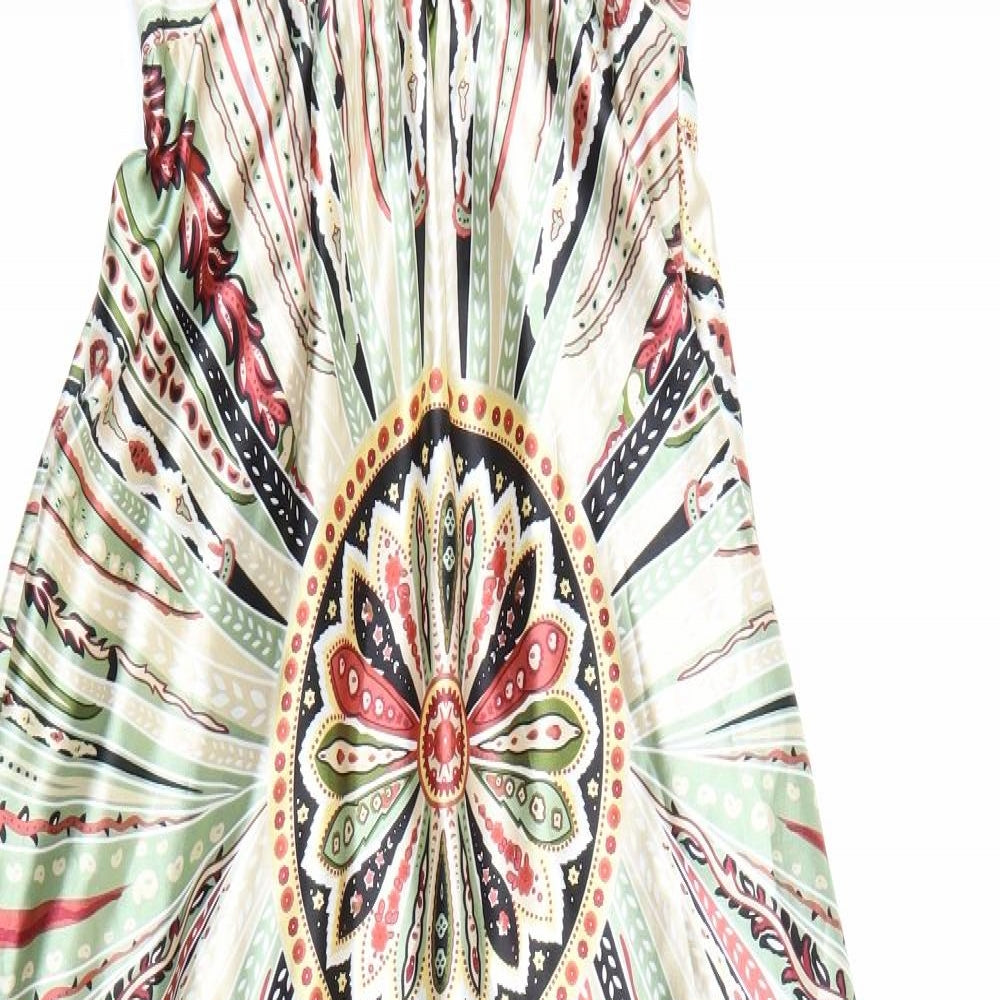 Stella Womens Green Floral  A-Line  Size S