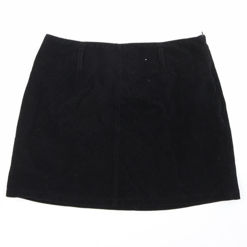 Denim Co Womens Black  Corduroy Mini Skirt Size 16