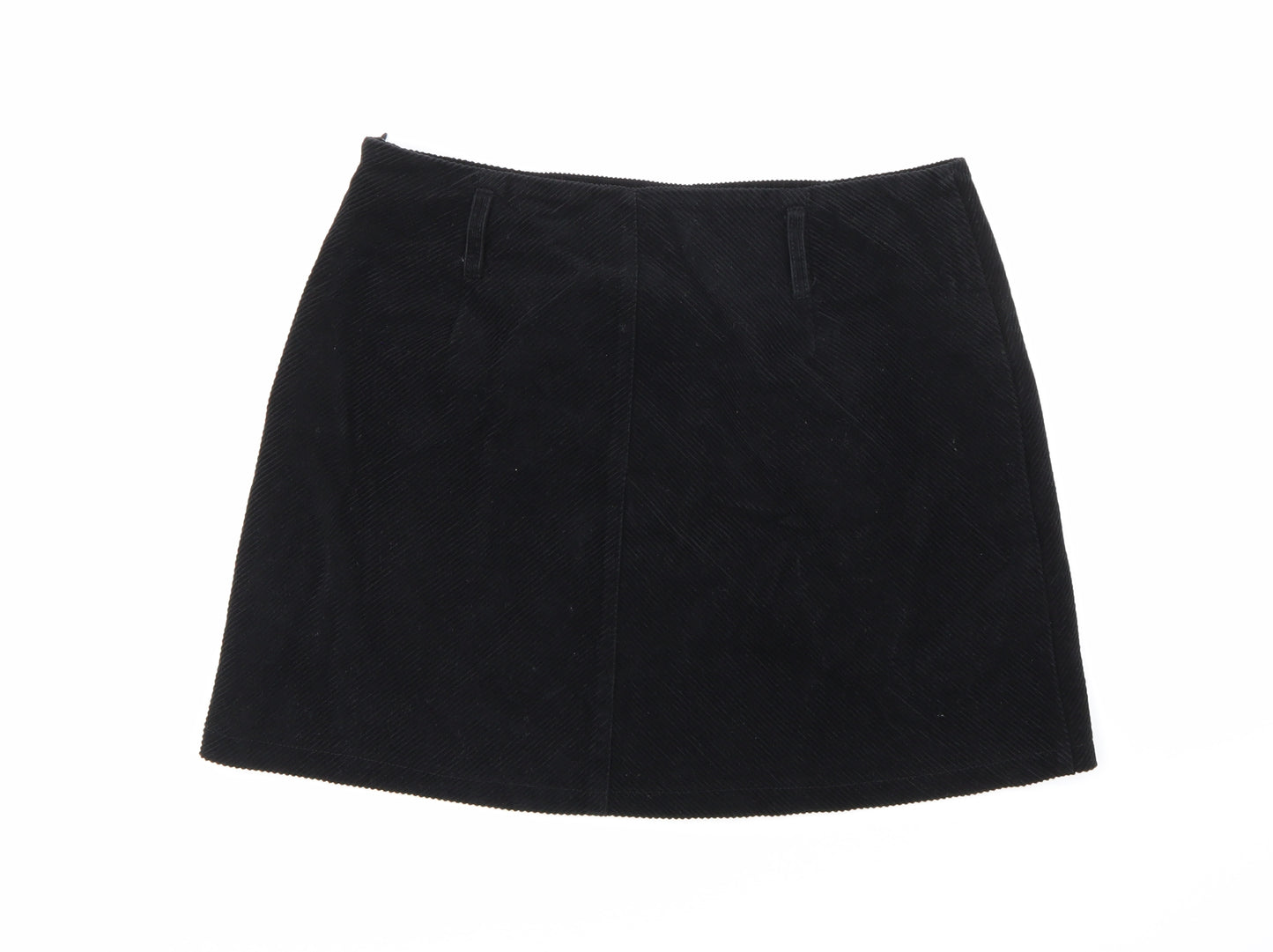 Denim Co Womens Black  Corduroy Mini Skirt Size 16