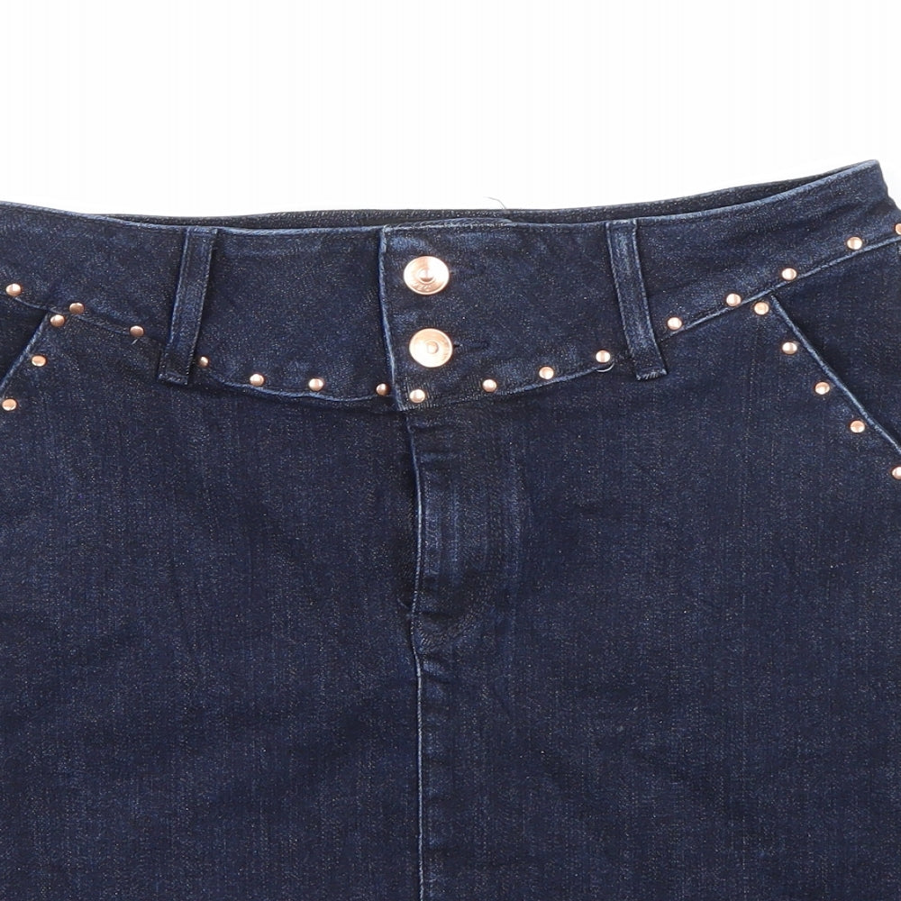 F&F Womens Blue  Denim Mini Skirt Size 10