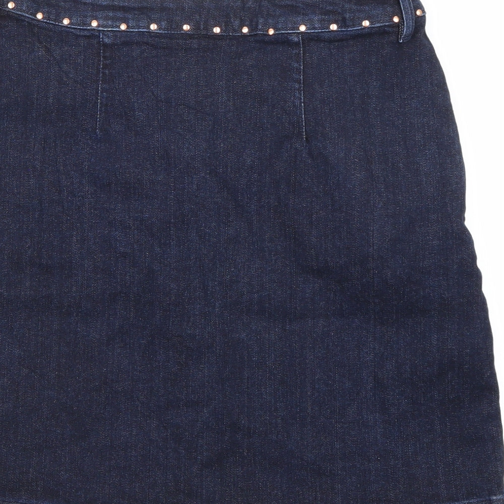 F&F Womens Blue  Denim Mini Skirt Size 10