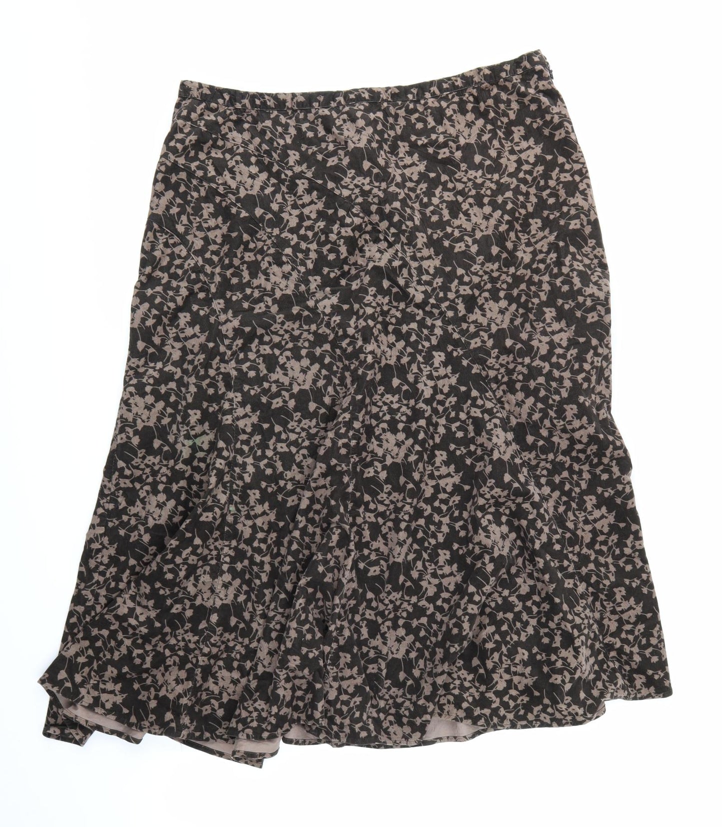 DASH Womens Brown Floral Corduroy A-Line Skirt Size 20