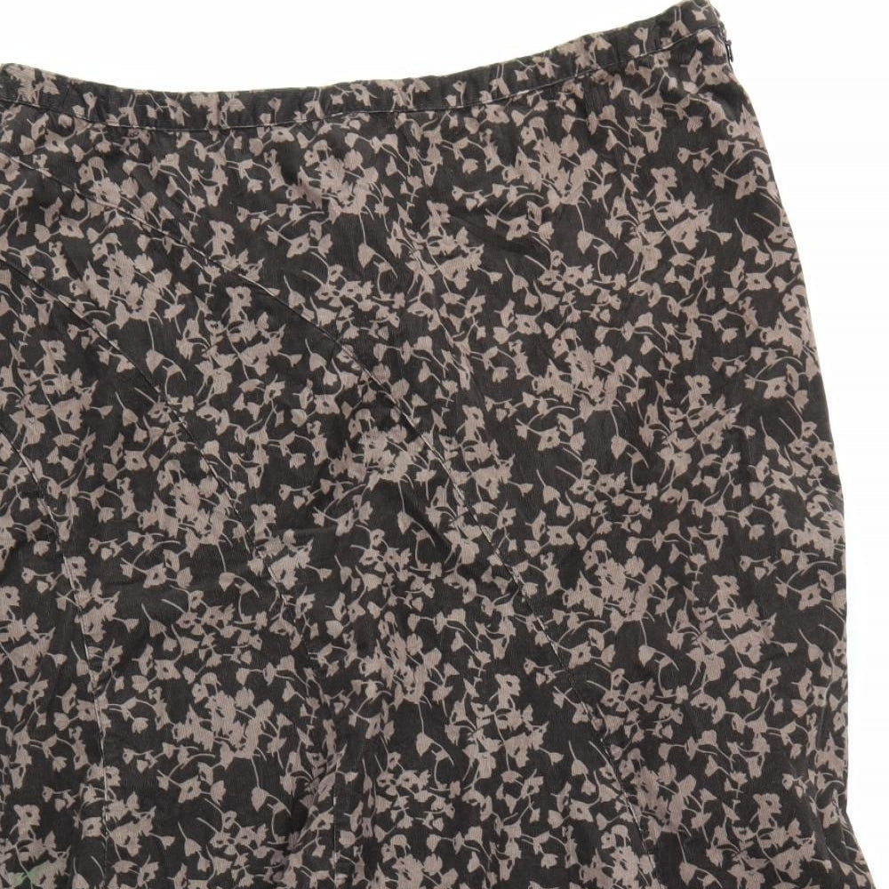 DASH Womens Brown Floral Corduroy A-Line Skirt Size 20