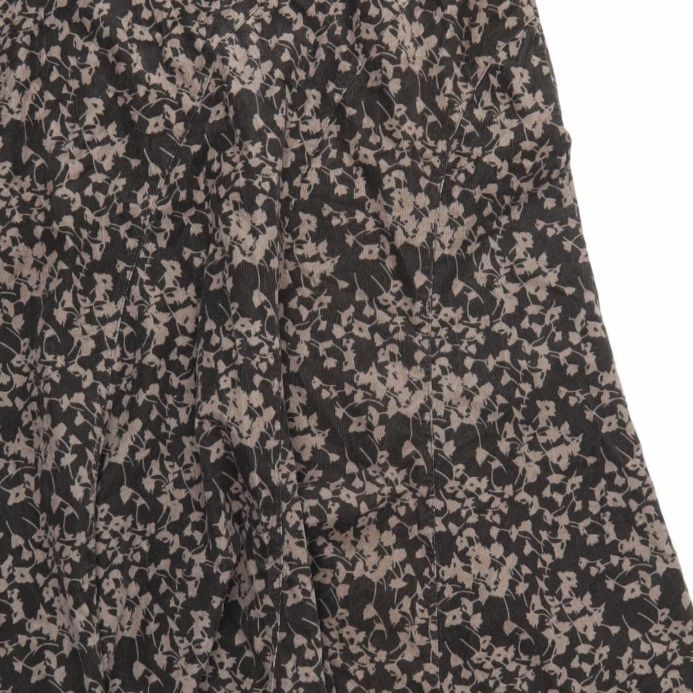 DASH Womens Brown Floral Corduroy A-Line Skirt Size 20