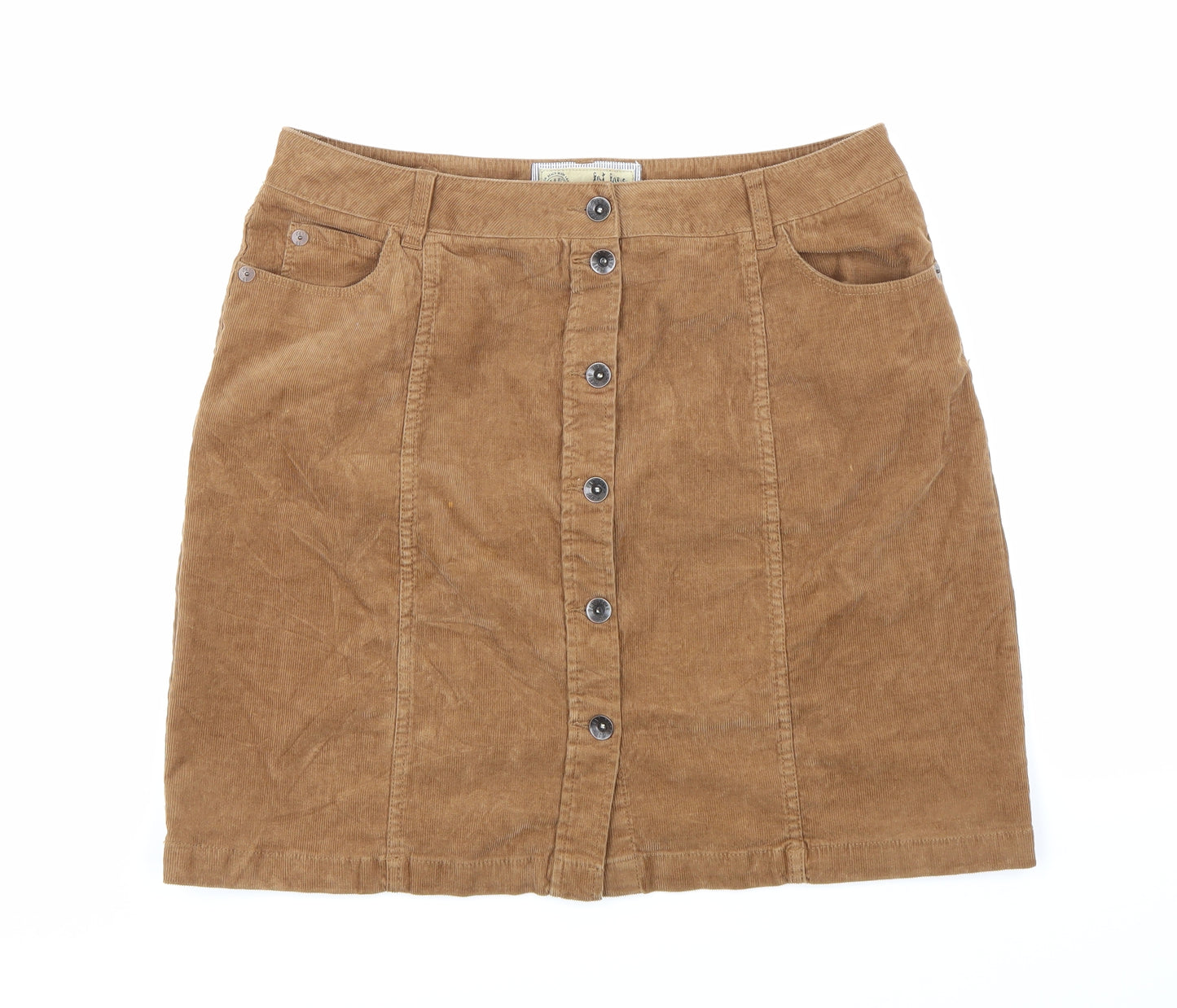 Fat Face Womens Brown  Corduroy Mini Skirt Size 12
