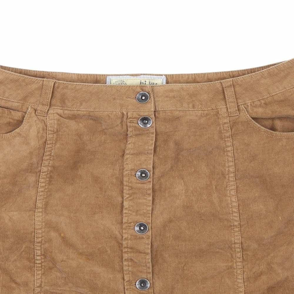 Fat Face Womens Brown  Corduroy Mini Skirt Size 12