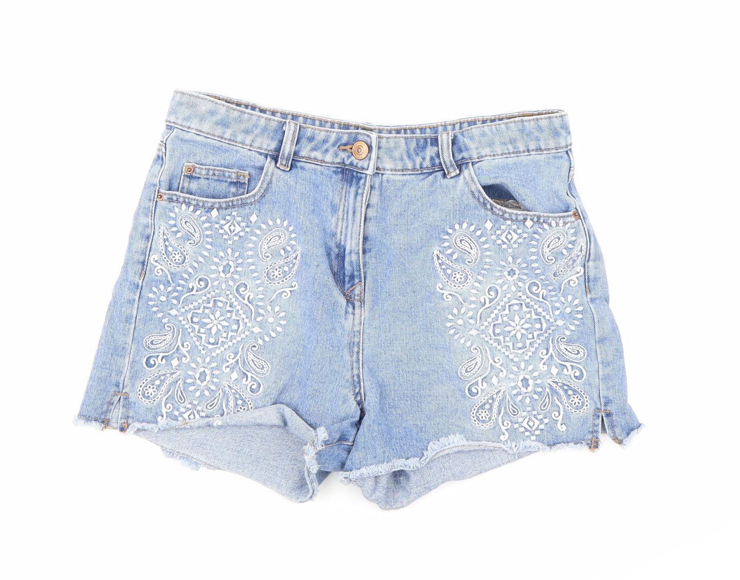 Matalan Womens Blue  Denim Hot Pants Shorts Size 10