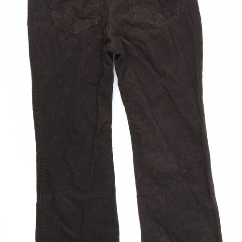 Marks and Spencer Womens Brown  Corduroy Trousers  Size 14 L27 in