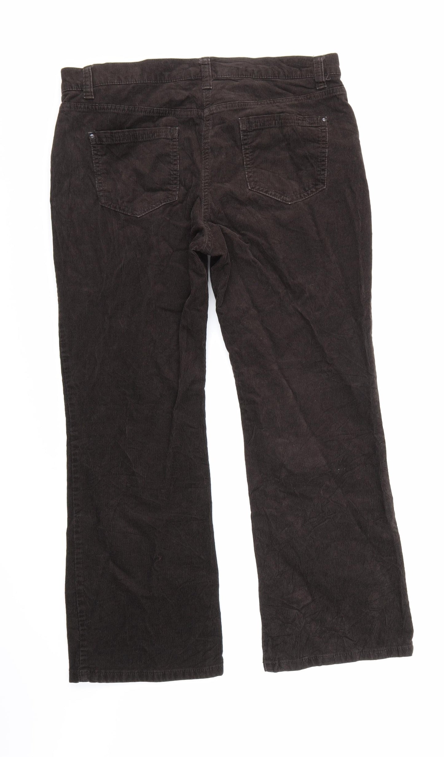 Marks and Spencer Womens Brown  Corduroy Trousers  Size 14 L27 in