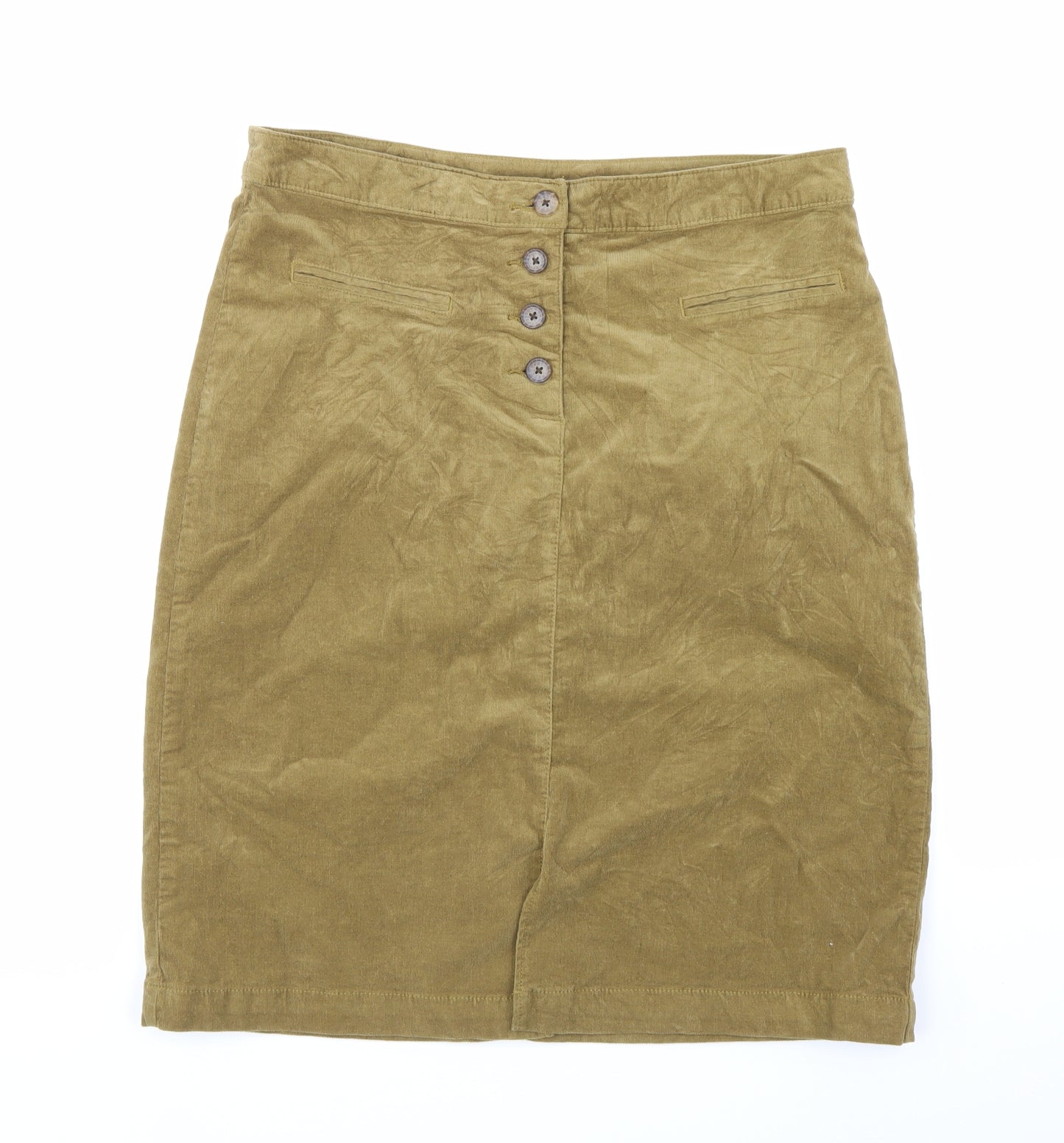 TU Womens Beige  Corduroy A-Line Skirt Size 14