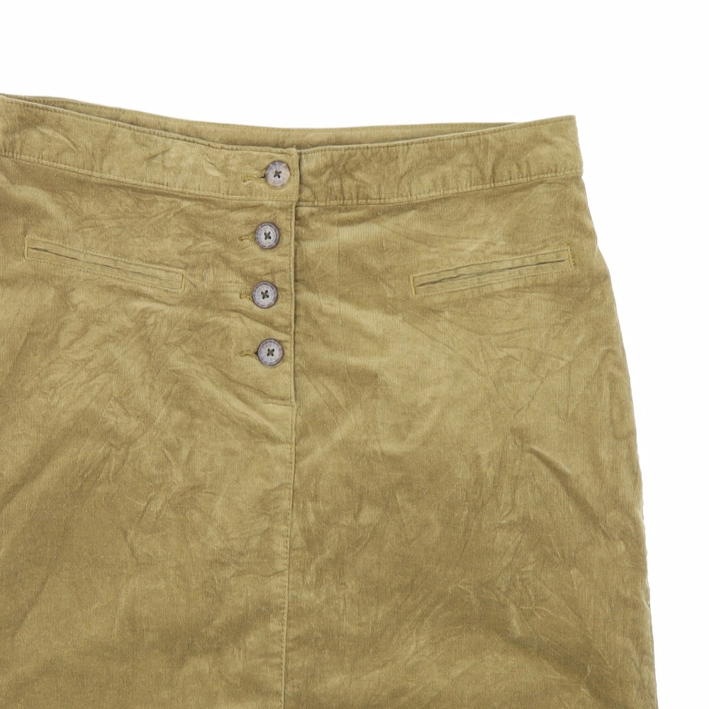 TU Womens Beige  Corduroy A-Line Skirt Size 14