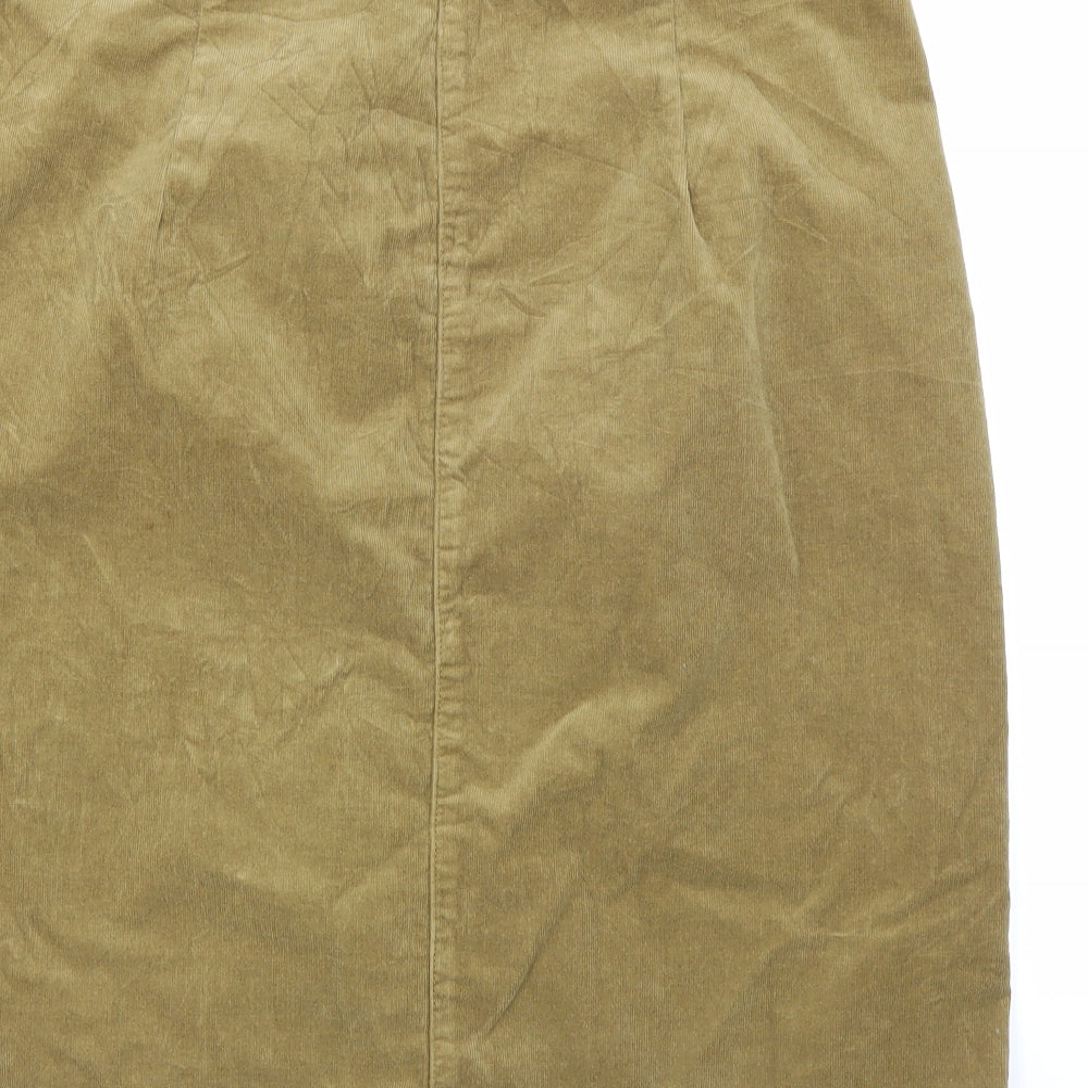 TU Womens Beige  Corduroy A-Line Skirt Size 14