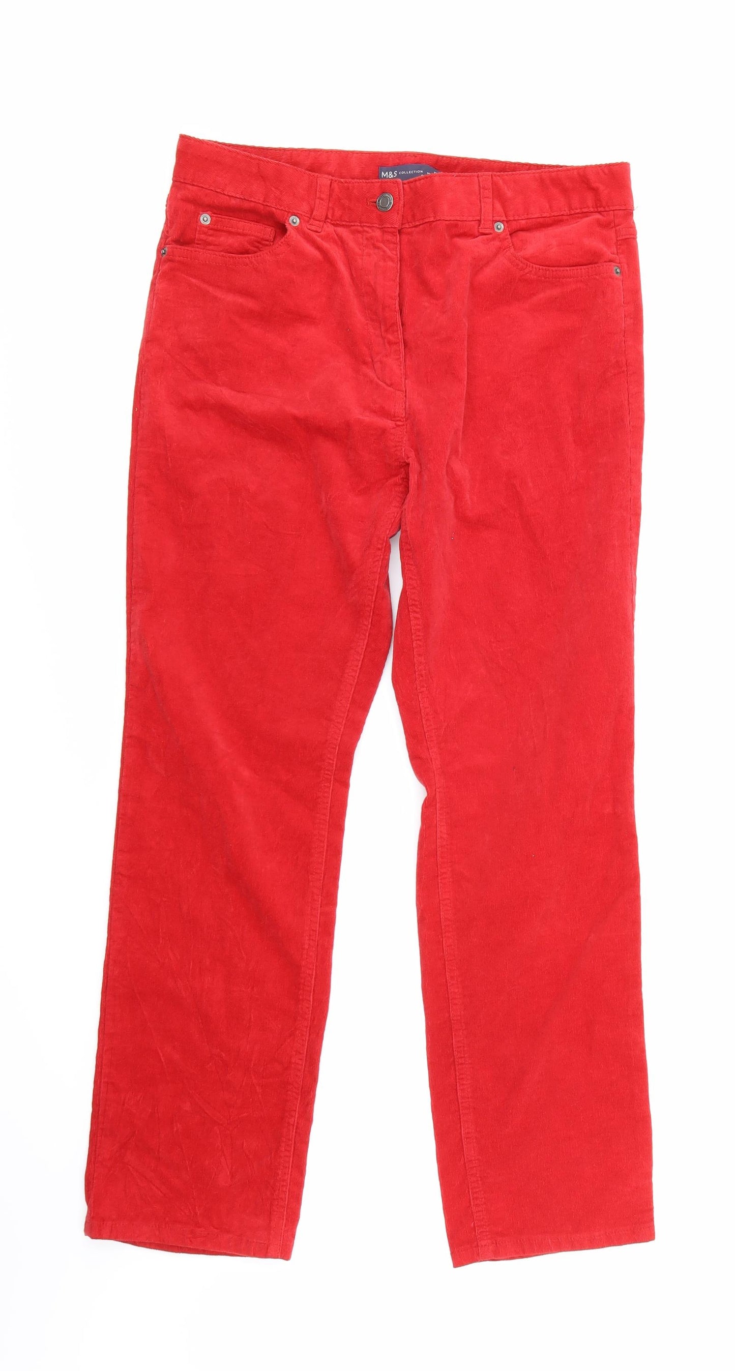TU Womens Red   Trousers  Size 12 L27 in