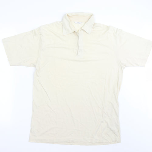 Marks and spencer  Mens Yellow Striped   Polo Size M