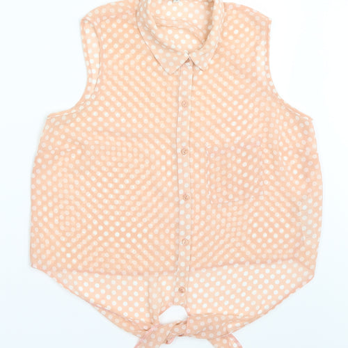 Newlook  Womens Pink Polka Dot  Basic Blouse Size 12