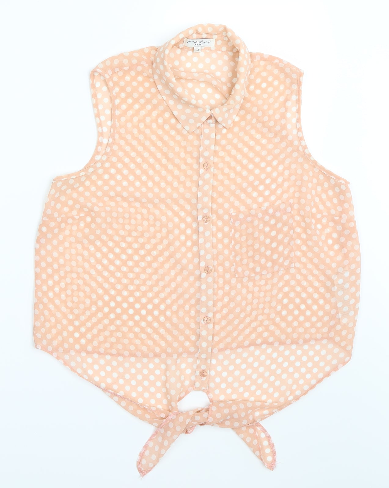 Newlook  Womens Pink Polka Dot  Basic Blouse Size 12