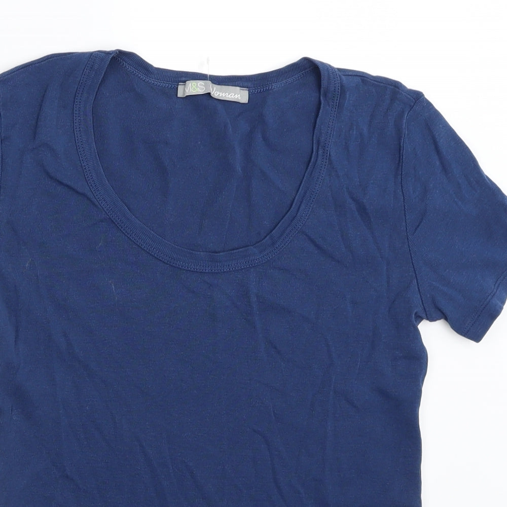 Marks and Spencer Womens Blue   Basic T-Shirt Size 8