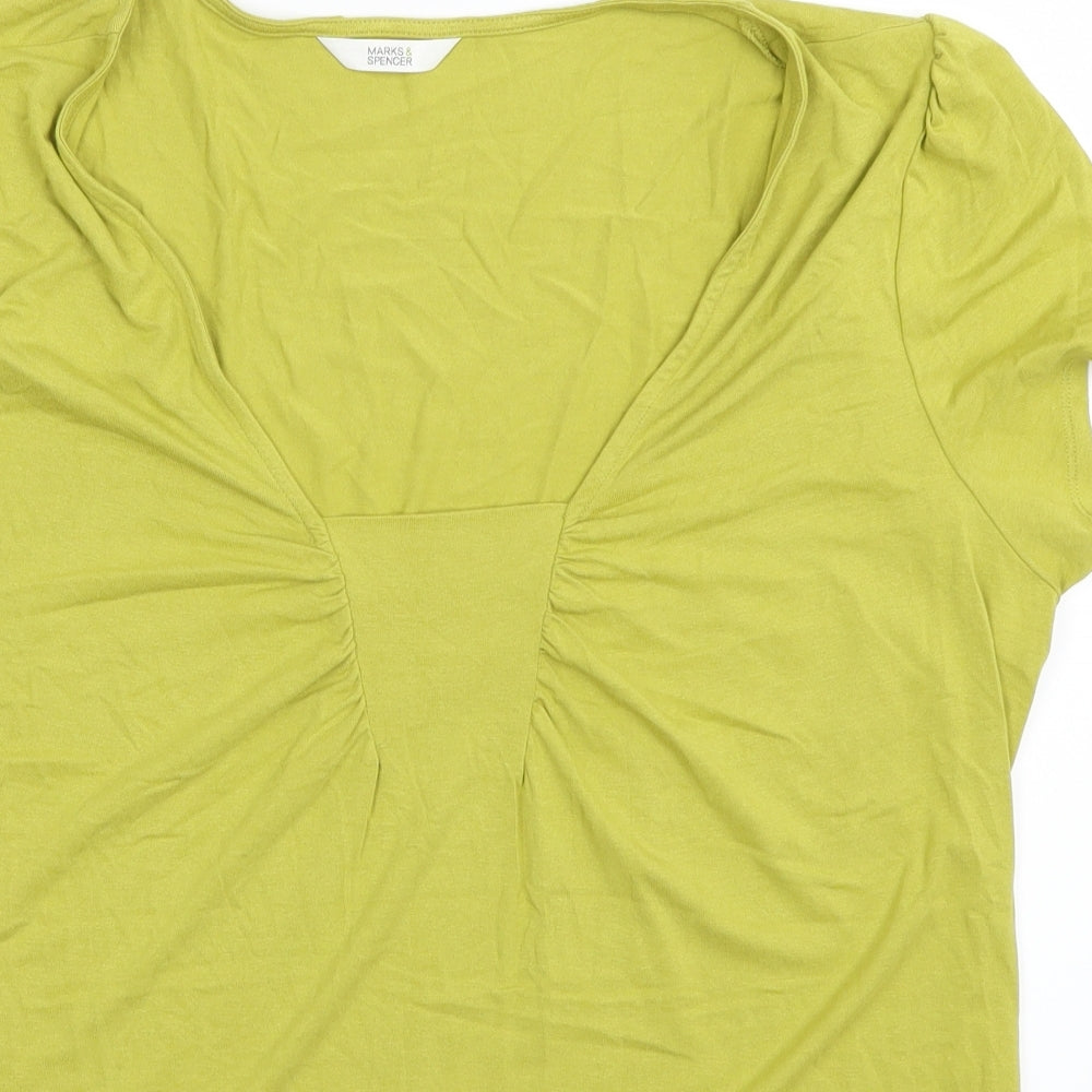 Marks and Spencer Womens Green   Basic T-Shirt Size 18