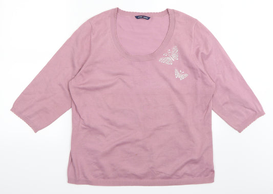 Front view of East coast women’s purple jumper, size UK 20