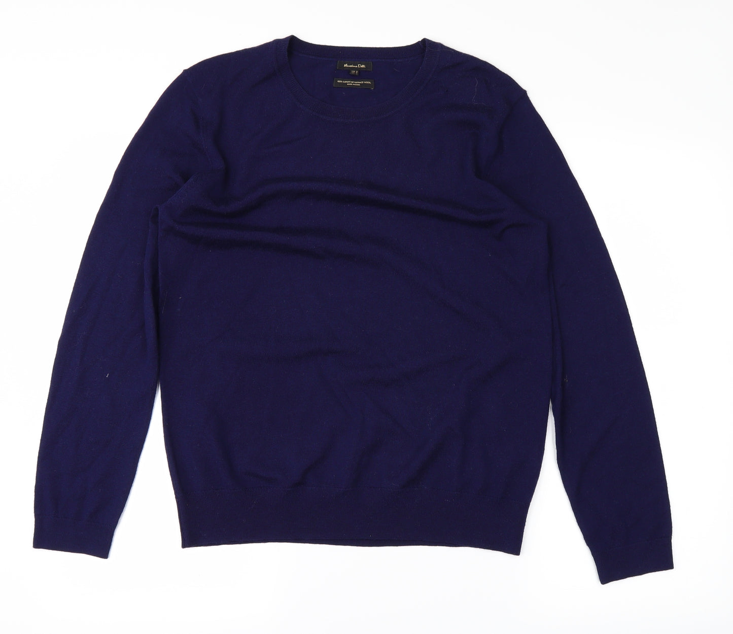 Massimo Dutti Mens Blue  Knit Pullover Jumper Size M