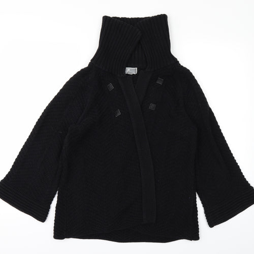 JM Womens Black  Knit Cardigan Jumper Size M