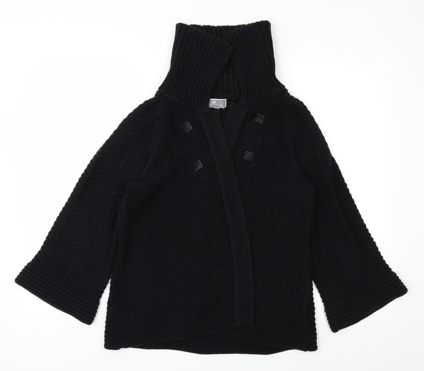 JM Womens Black  Knit Cardigan Jumper Size M