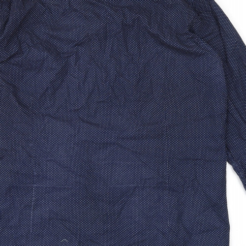Tailored Originals Mens Blue Polka Dot   Button-Up Size M