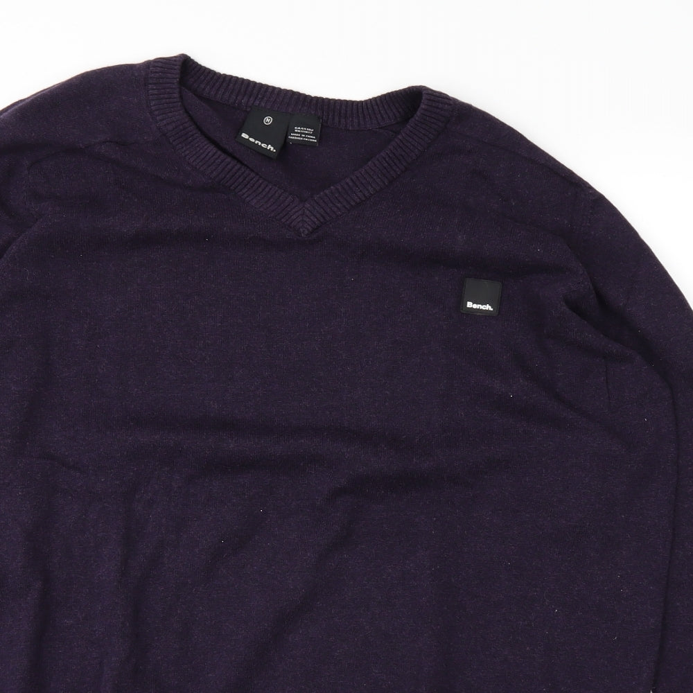 Bench Mens Purple  Knit Pullover Jumper Size M