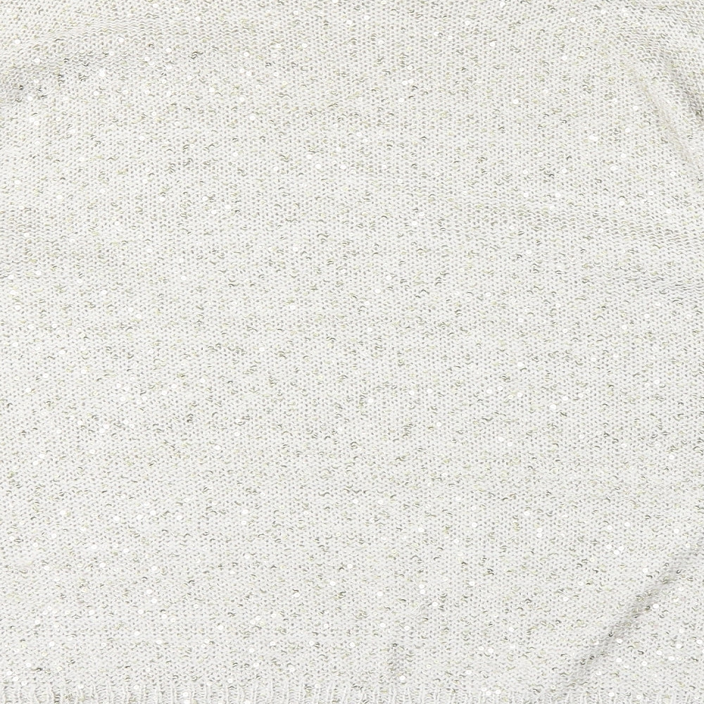 David Emanuel Womens White  Knit Pullover Jumper Size XL