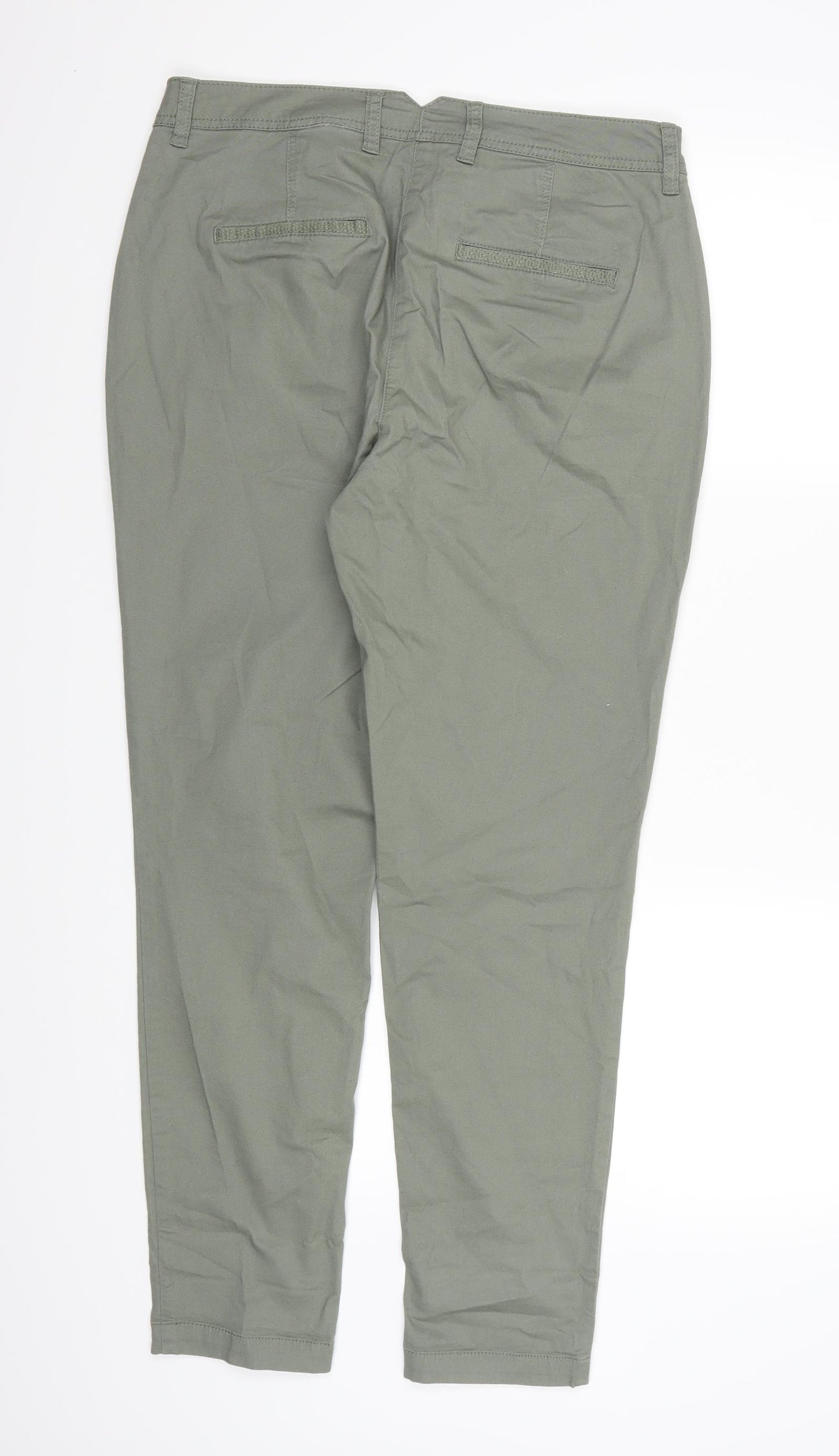 BHS Womens Green   Chino Trousers Size 12 L29 in