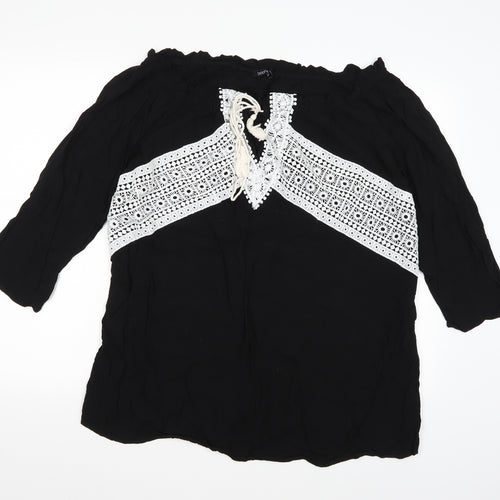 Boohoo Womens Black   Basic Blouse Size 14