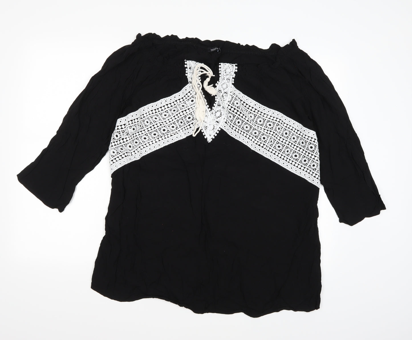 Boohoo Womens Black   Basic Blouse Size 14