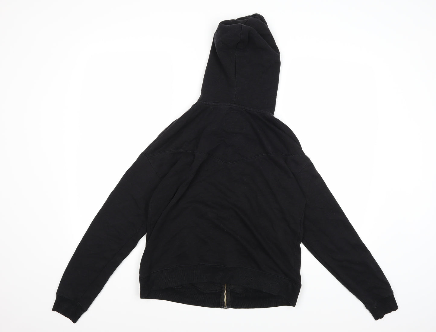 Pull & Bear Womens Black  Jersey Full Zip Hoodie Size S