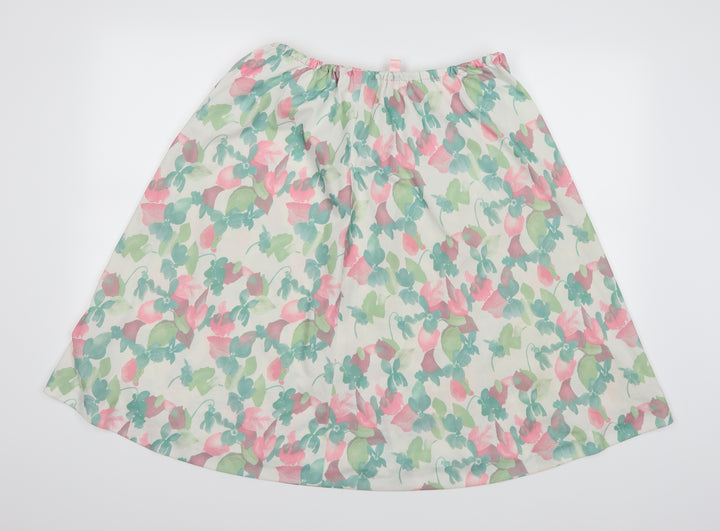 Preworn Womens Multicoloured Floral  A-Line Skirt