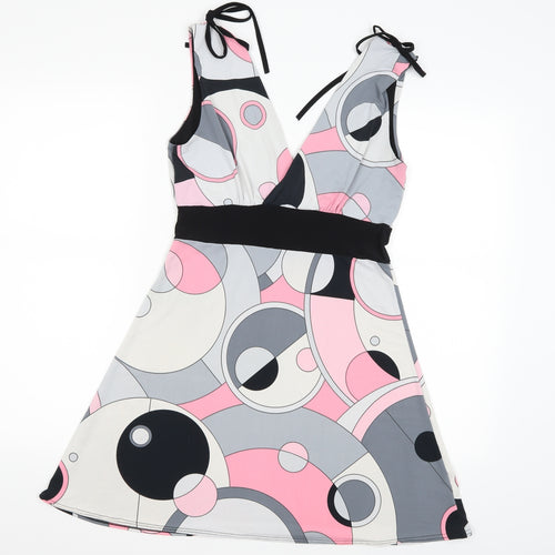 KDK London Womens Multicoloured Geometric  A-Line  Size L