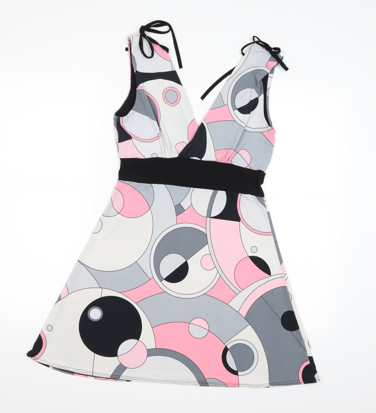 KDK London Womens Multicoloured Geometric  A-Line  Size L