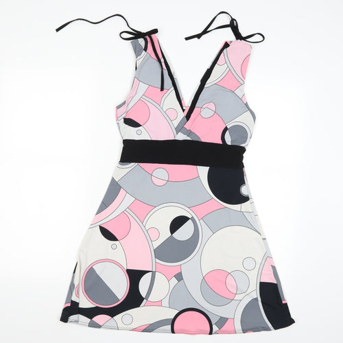 KDK London Womens Multicoloured Geometric  A-Line  Size L