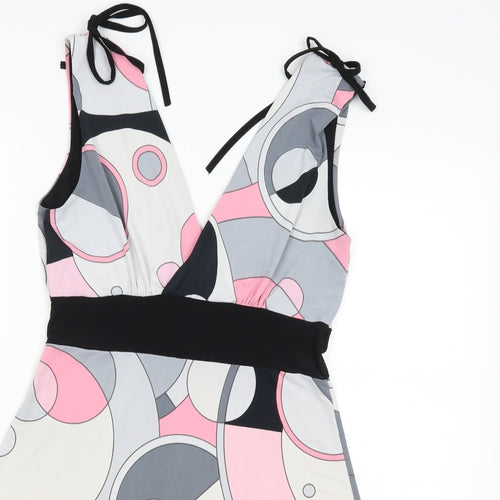 KDK London Womens Multicoloured Geometric  A-Line  Size L