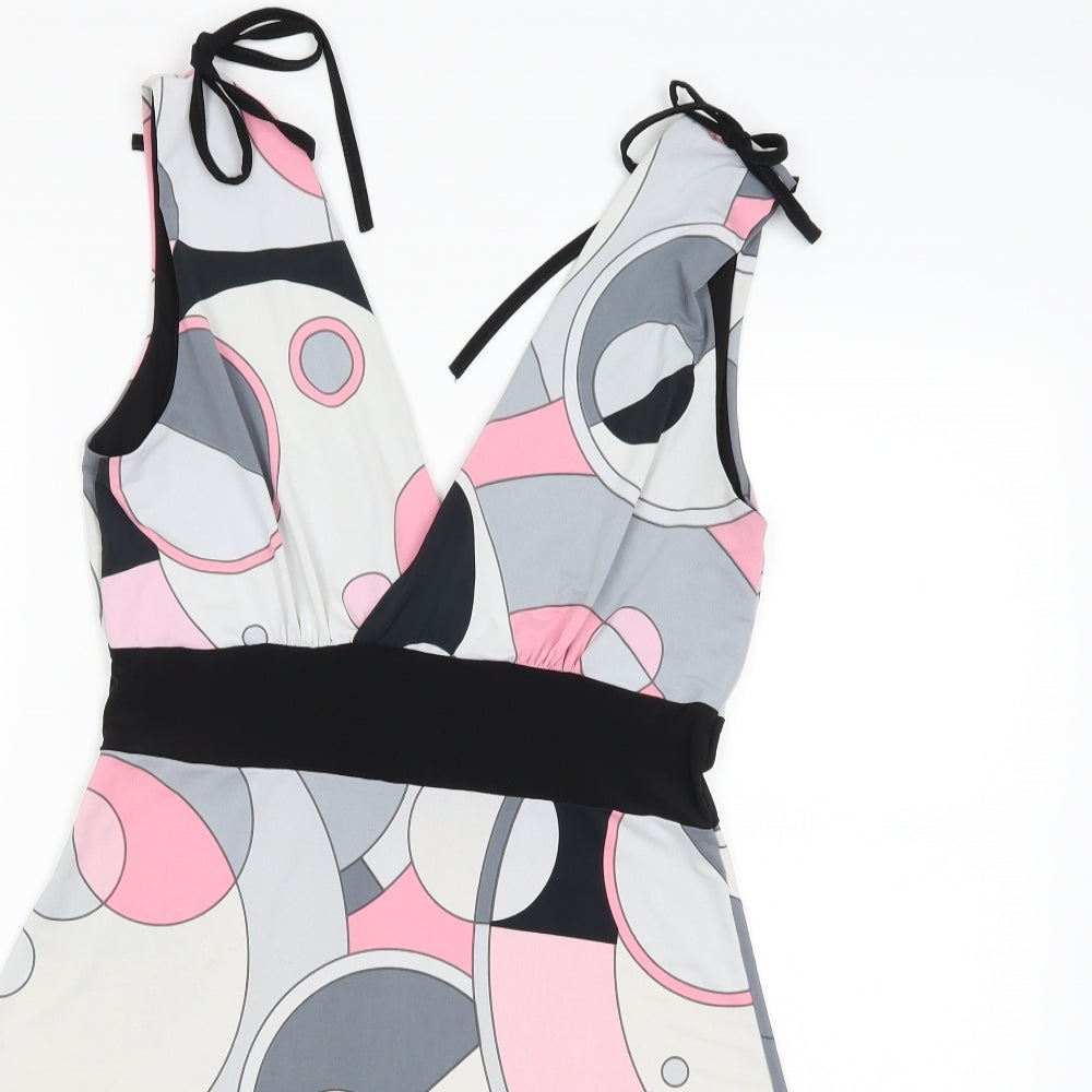 KDK London Womens Multicoloured Geometric  A-Line  Size L