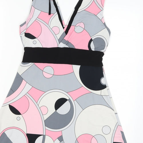 KDK London Womens Multicoloured Geometric  A-Line  Size L