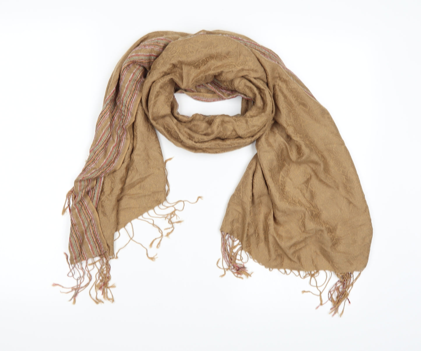 Preworn Womens Brown Striped   Scarf