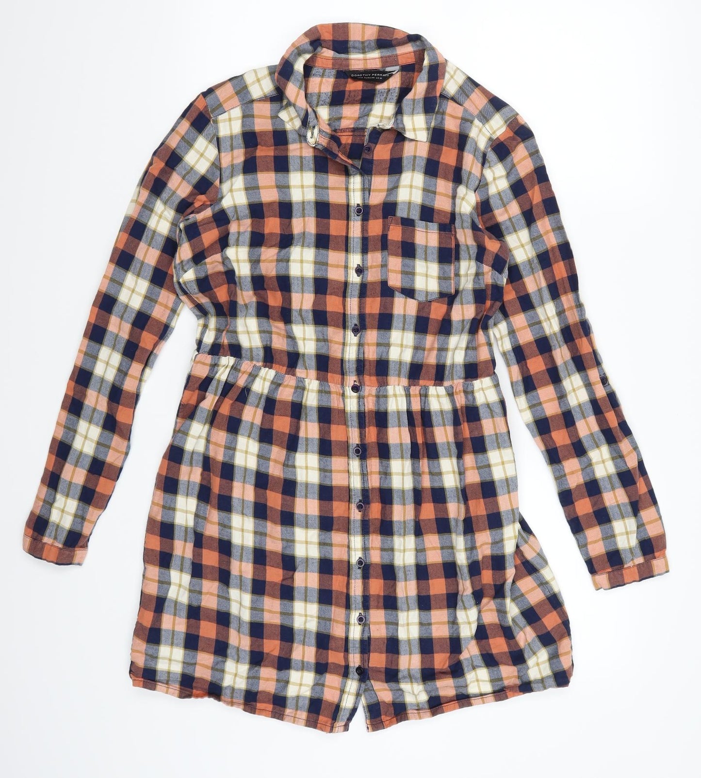 Dorothy Perkins Womens Multicoloured Check  Shirt Dress  Size 10