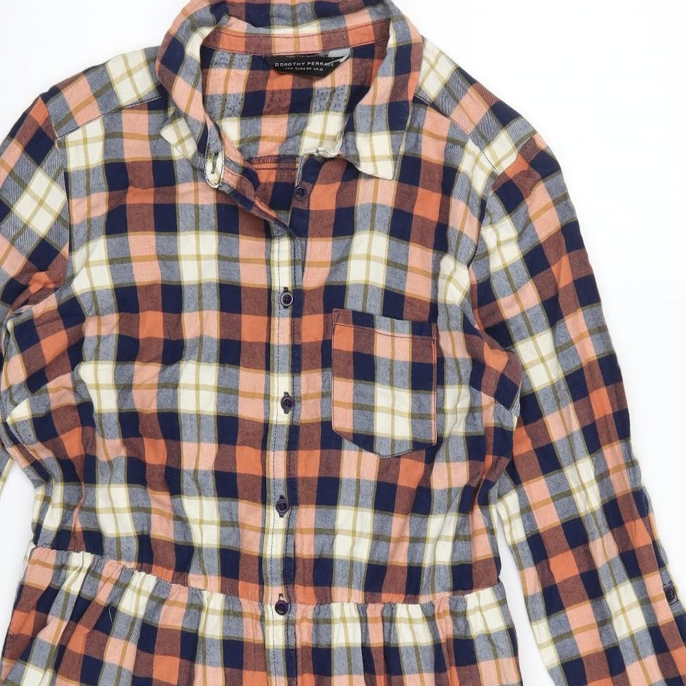 Dorothy Perkins Womens Multicoloured Check  Shirt Dress  Size 10