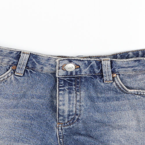 Topshop Womens Blue  Denim Hot Pants Shorts Size 10