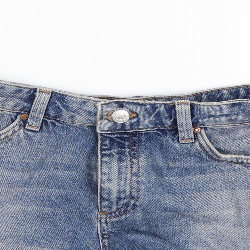 Topshop Womens Blue  Denim Hot Pants Shorts Size 10