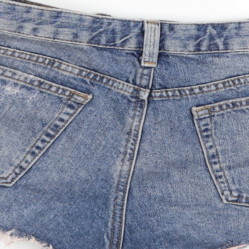 Topshop Womens Blue  Denim Hot Pants Shorts Size 10