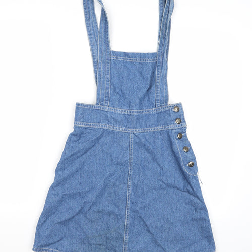 MARK ONE Womens Blue  Denim Pinafore/Dungaree Dress  Size S